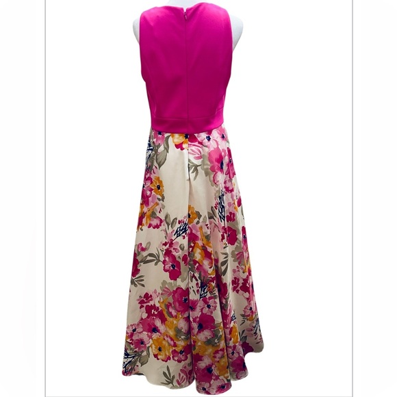 NWT Eliza J Poppy Floral Maxi Print Block Ball Gown Dress Sz 8 Formal Event - Picture 4 of 16